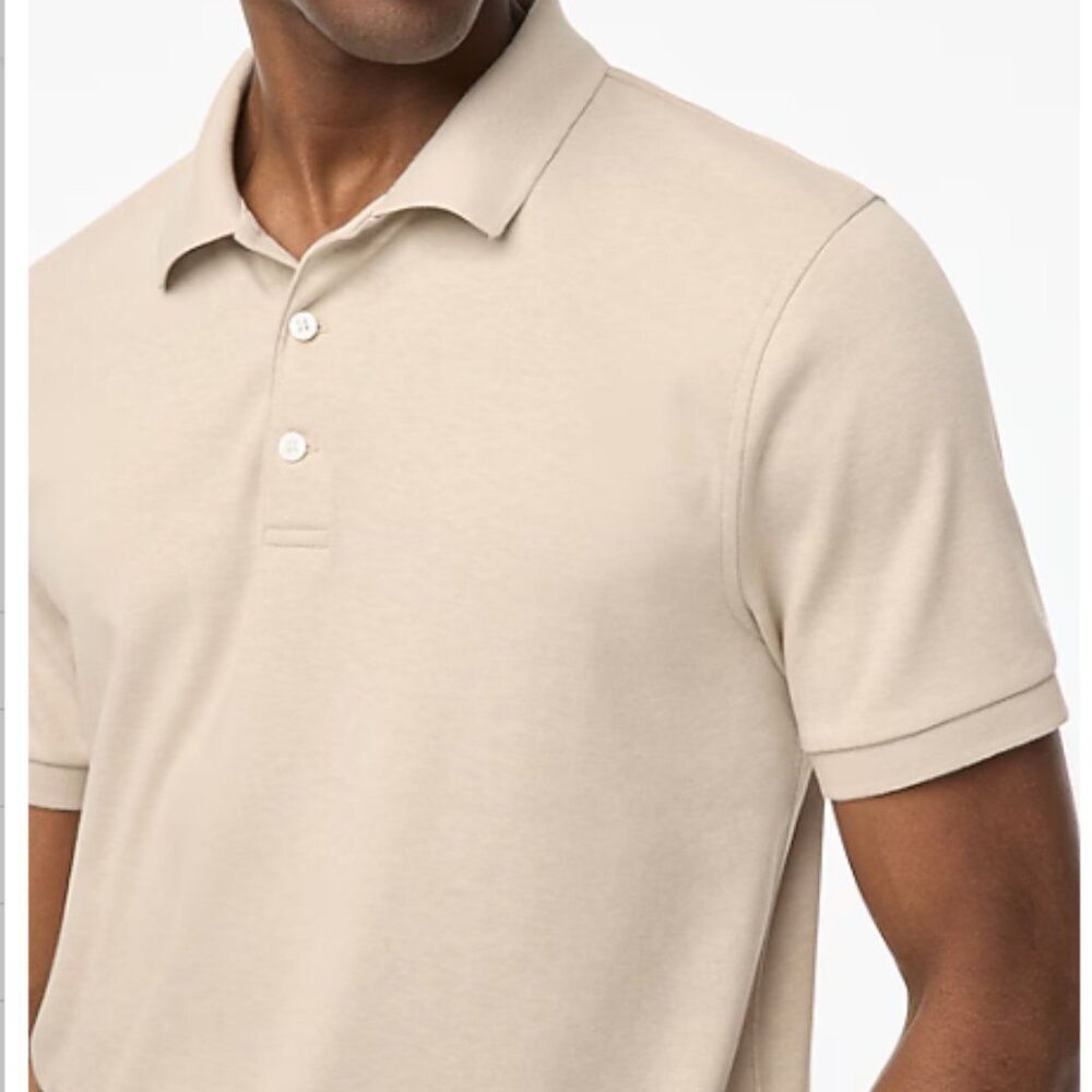 J Crew Men's Soft Touch Polo Shirt Cotton Classic Beige - Picture 2 of 8